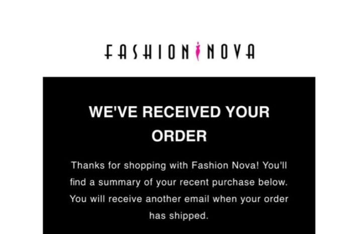 Track fashion nova order